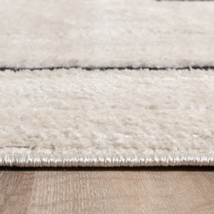 Japandi Teppich - Yori Blocks Creme Schwarz