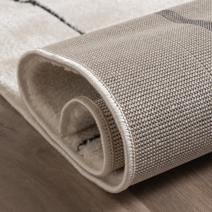 Japandi Teppich - Yori Blocks Creme Schwarz