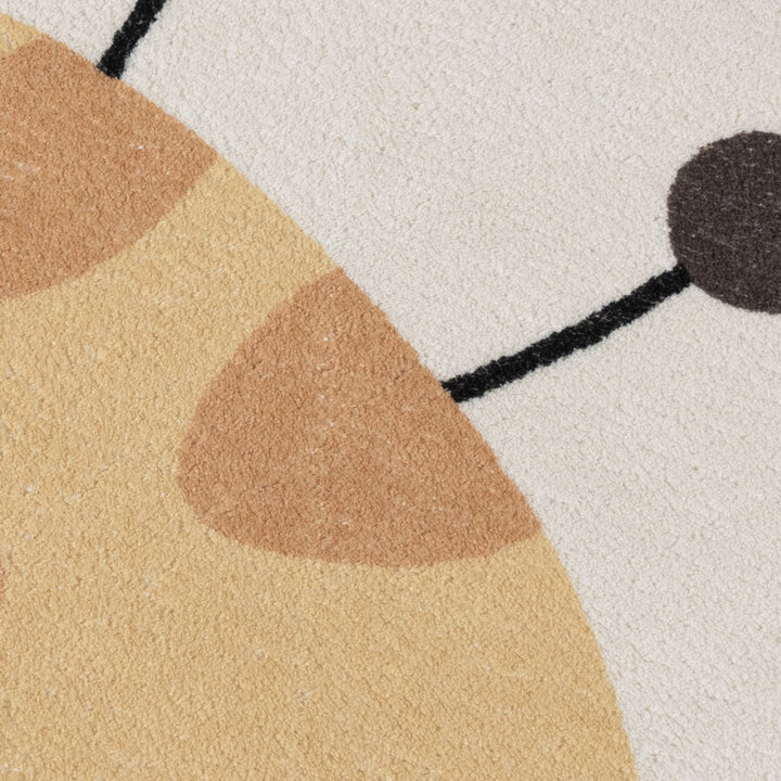 Waschbarer Spielteppich Rund - Sammy Giraffe Gelb