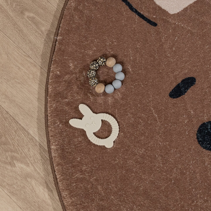 Waschbarer Spielteppich Rund - Sammy Bear Braun