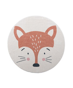 Waschbarer Spielteppich Rund - Sammy Fox Orange