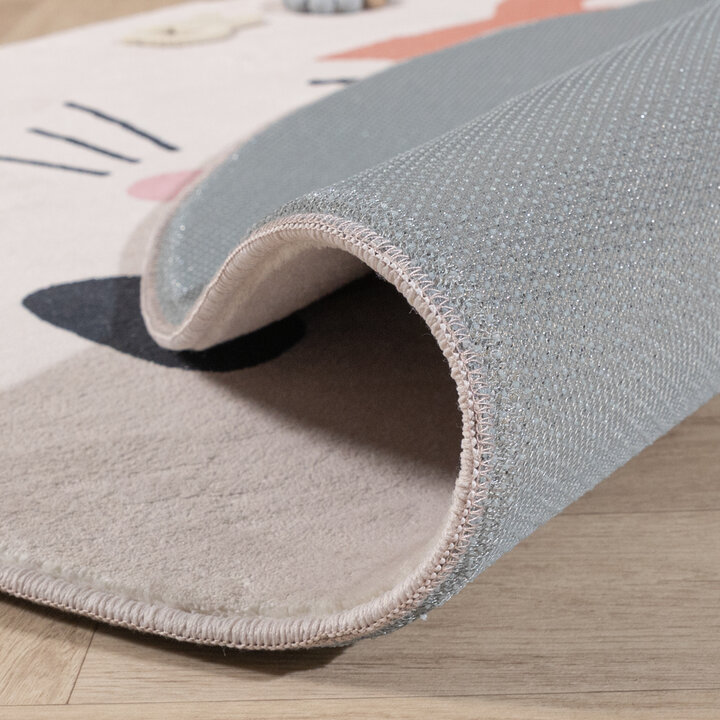 Waschbarer Spielteppich Rund - Sammy Fox Orange