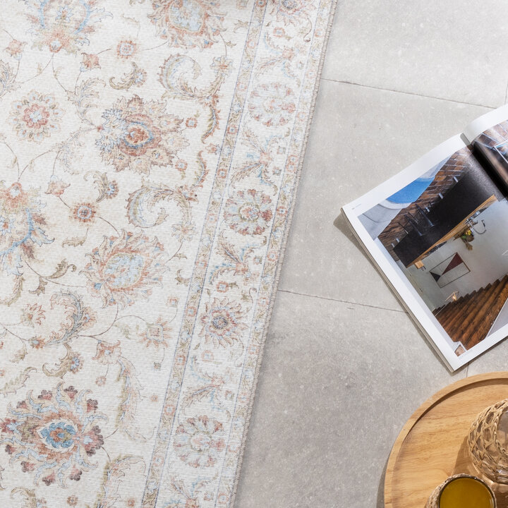 Waschbarer Läufer - Domingo Oriental Weiß