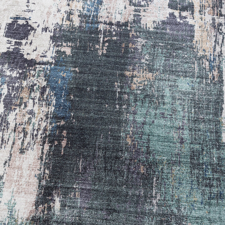 Waschbarer Läufer - Domingo Grunge Grün Creme