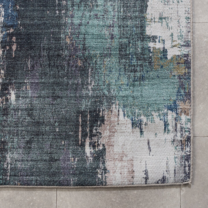 Waschbarer Läufer - Domingo Grunge Grün Creme