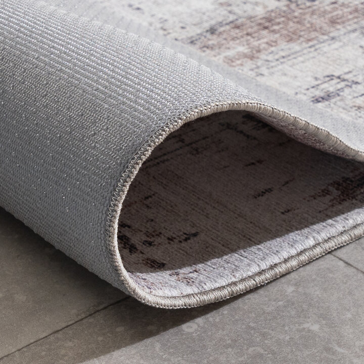 Waschbarer Läufer - Domingo Grunge Taupe Creme