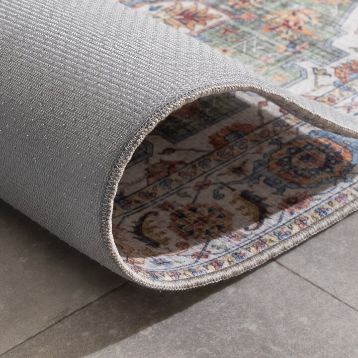 Waschbarer Läufer - Domingo Mandala Olivgrün