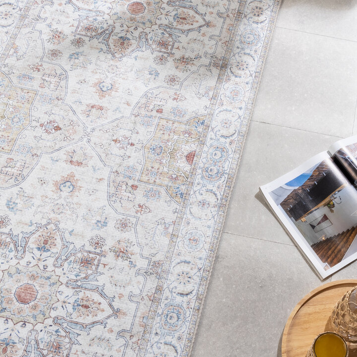 Waschbarer Läufer - Domingo Mandala Weiß