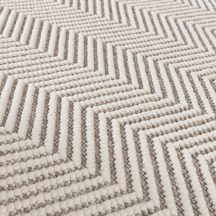 Nachhaltiger Teppich - Lorre Lines Creme Grau 