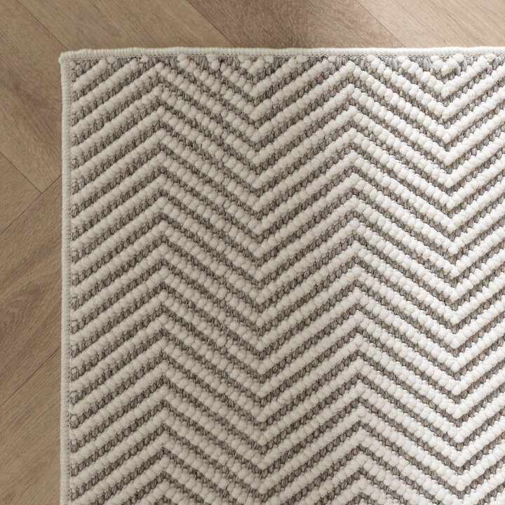 Nachhaltiger Teppich - Lorre Lines Creme Grau 