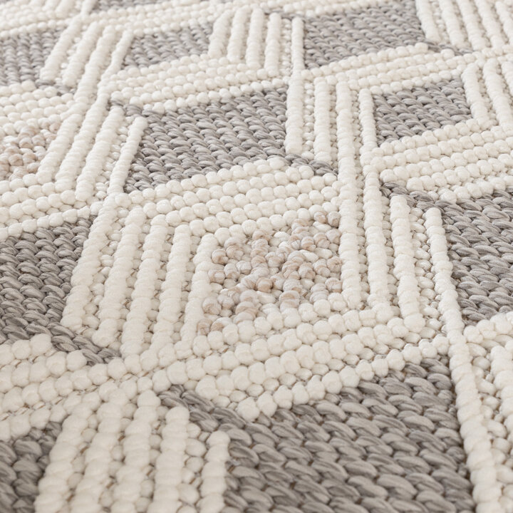 Nachhaltiger Teppich - Lorre Blocks Creme Anthrazit 