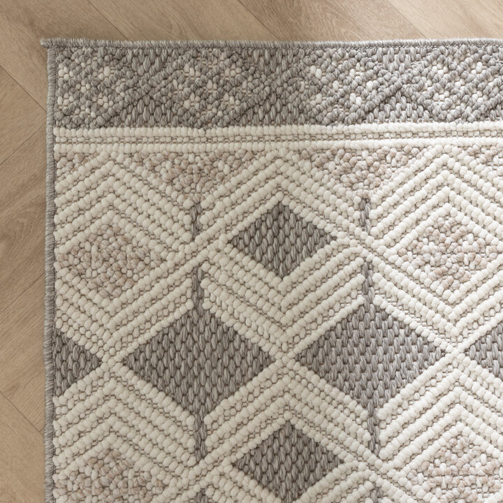 Nachhaltiger Teppich - Lorre Blocks Creme Anthrazit 