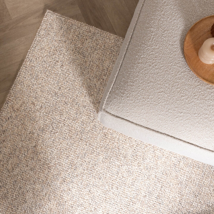 Waschbarer Wollteppich - Bruno Beige Creme