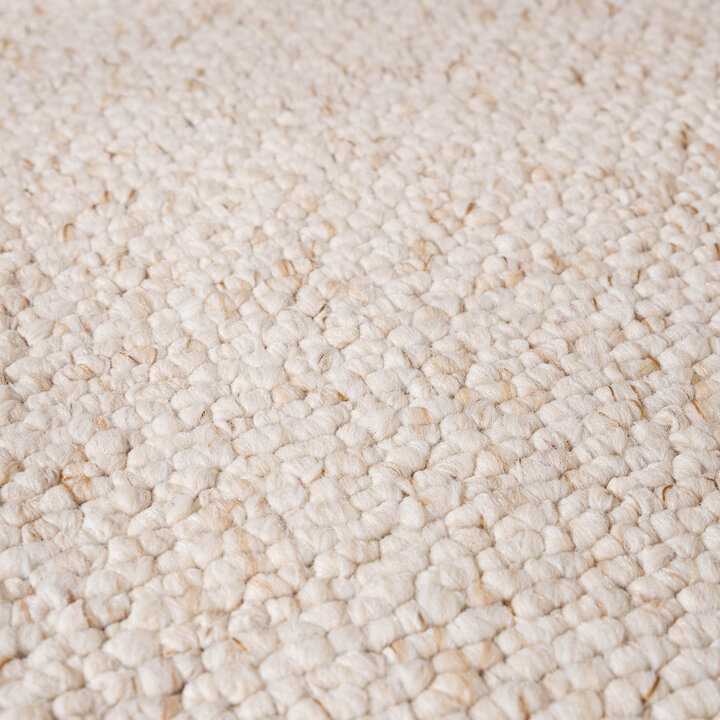 Waschbarer Wollteppich - Bruno Creme Weiß