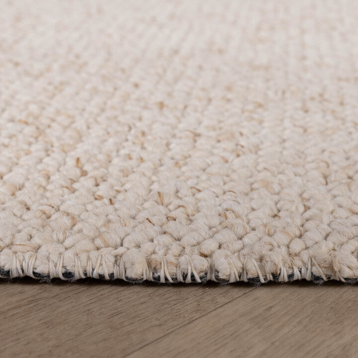 Waschbarer Wollteppich - Bruno Creme Weiß