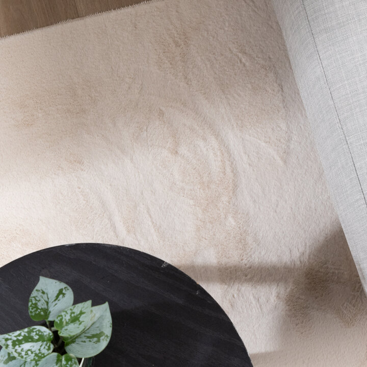 Flauschiger Teppich - Cozy Creme
