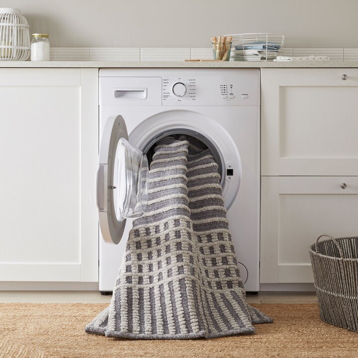 Waschbarer Teppich - Elto  Stripe Grau