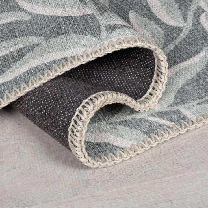 Waschbarer Teppich - Reido Leaves Grün