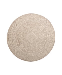 In- & Outdoor Jute Teppich Rund - Atlas Aztec Braun Creme