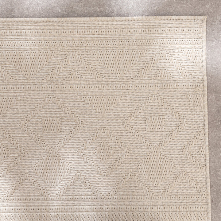 In- & Outdoor Teppich - Dunes Geo Creme