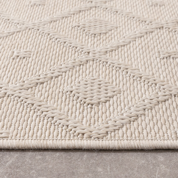 In- & Outdoor Teppich - Dunes Geo Creme