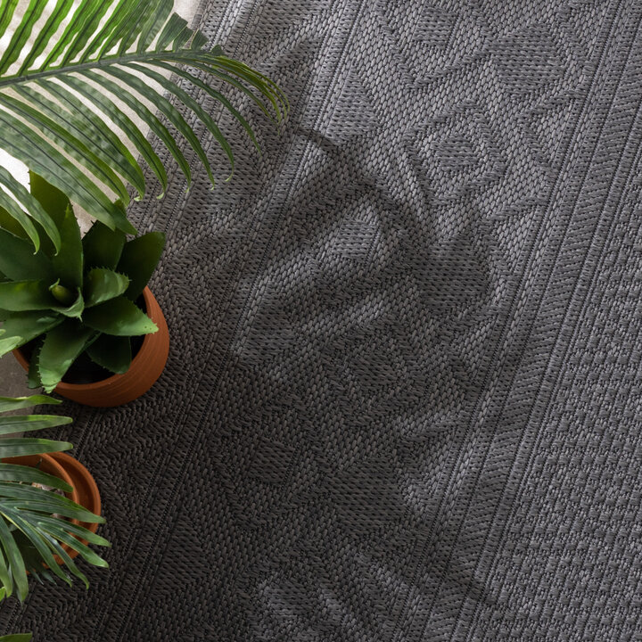 In- & Outdoor Teppich - Dunes Geo Grau