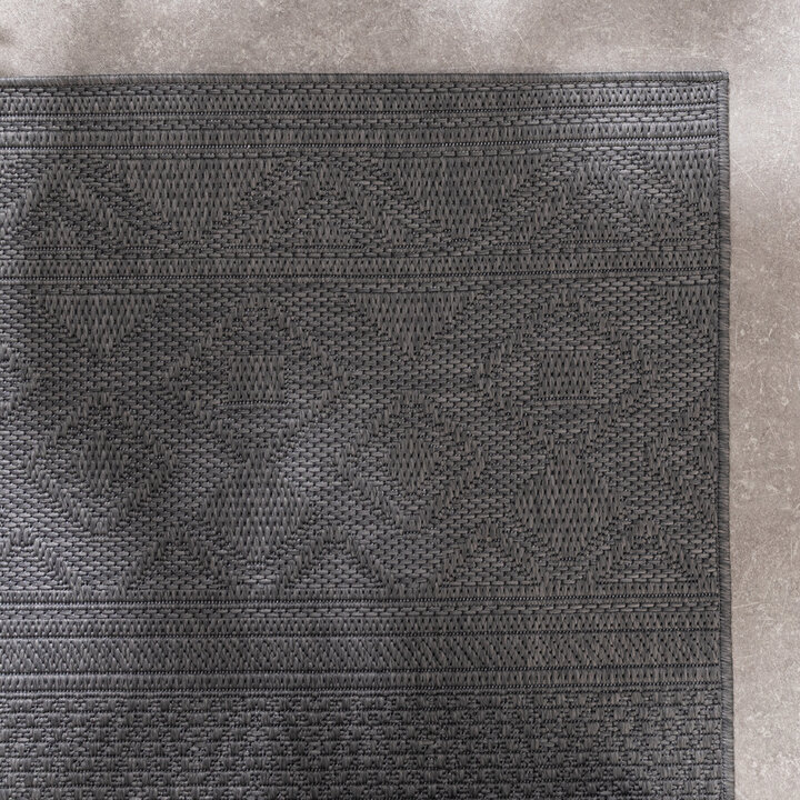 In- & Outdoor Teppich - Dunes Geo Grau