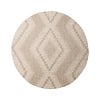 In- & Outdoor Jute Teppich Rund - Atlas Diamond Braun Creme - thumbnail 1