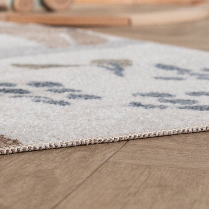 Waschbarer Kinderteppich - Mace Dino Creme