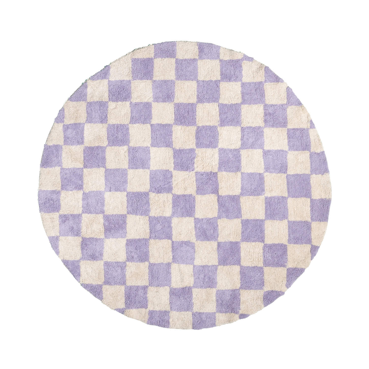 Rund Retro Teppich - Gambit Lila Weiß - sfeer