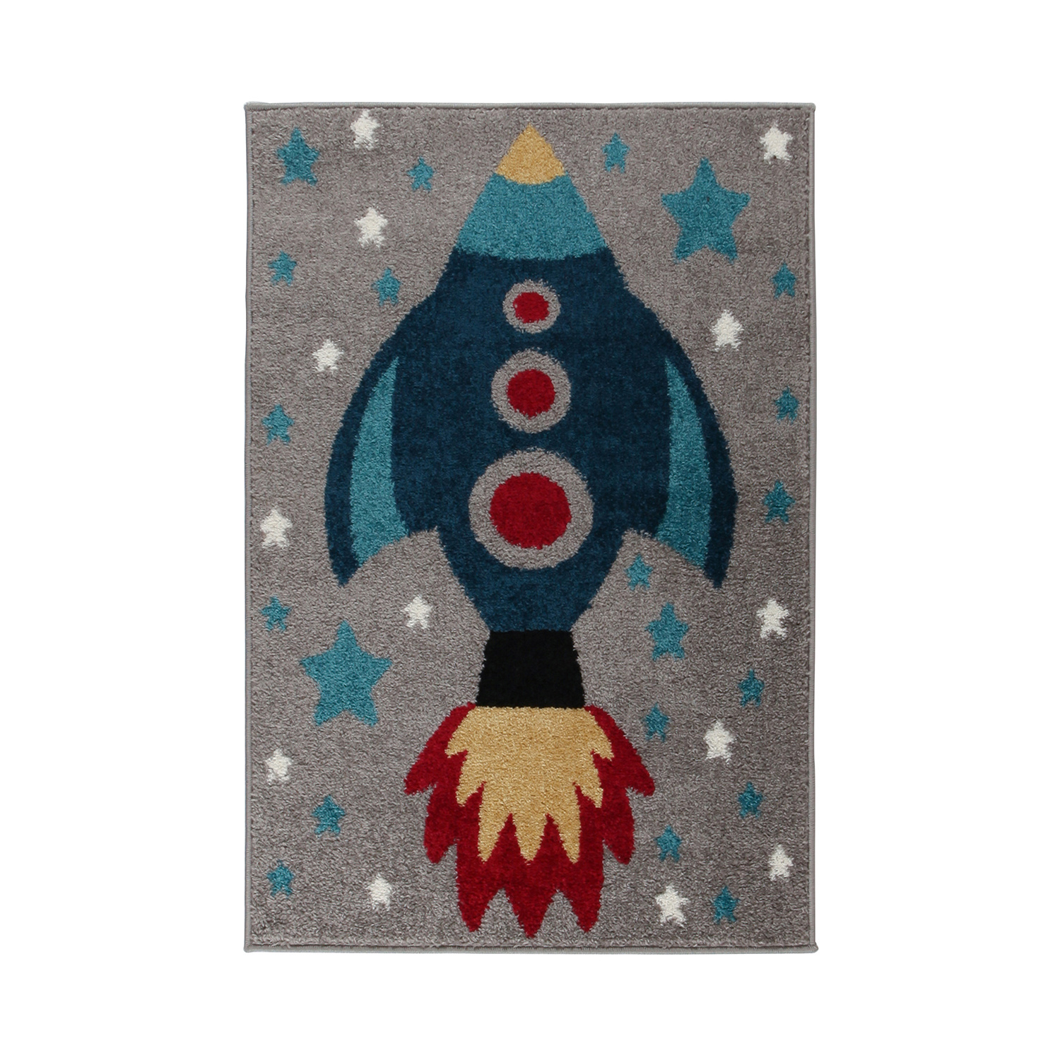 Kinderteppich - Rocco Rocket Grau Blau - sfeer