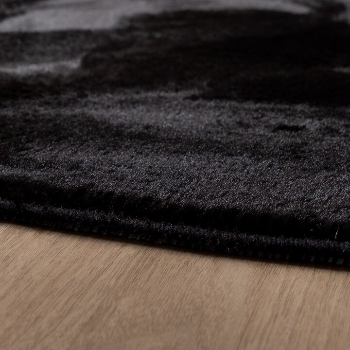 Flauschiger Teppich Rund - Cozy Schwarz 