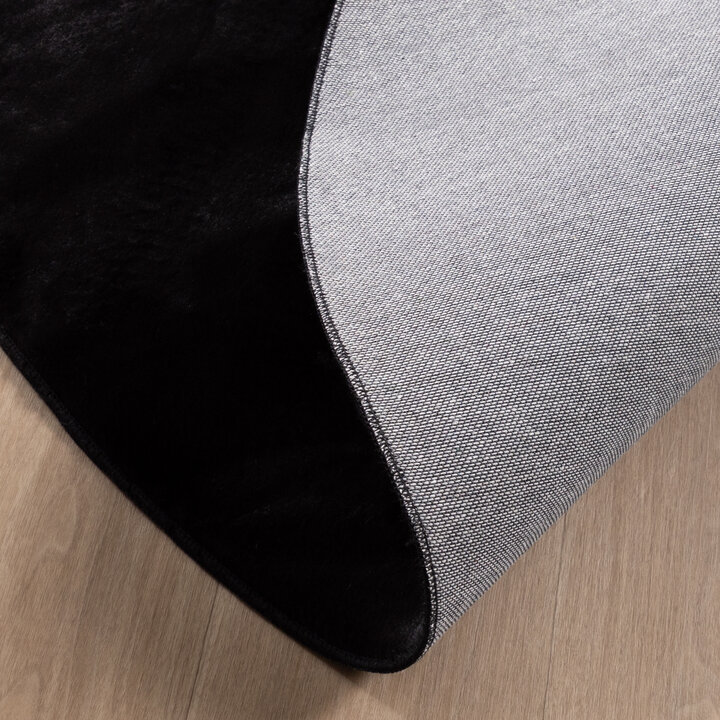 Flauschiger Teppich Rund - Cozy Schwarz 