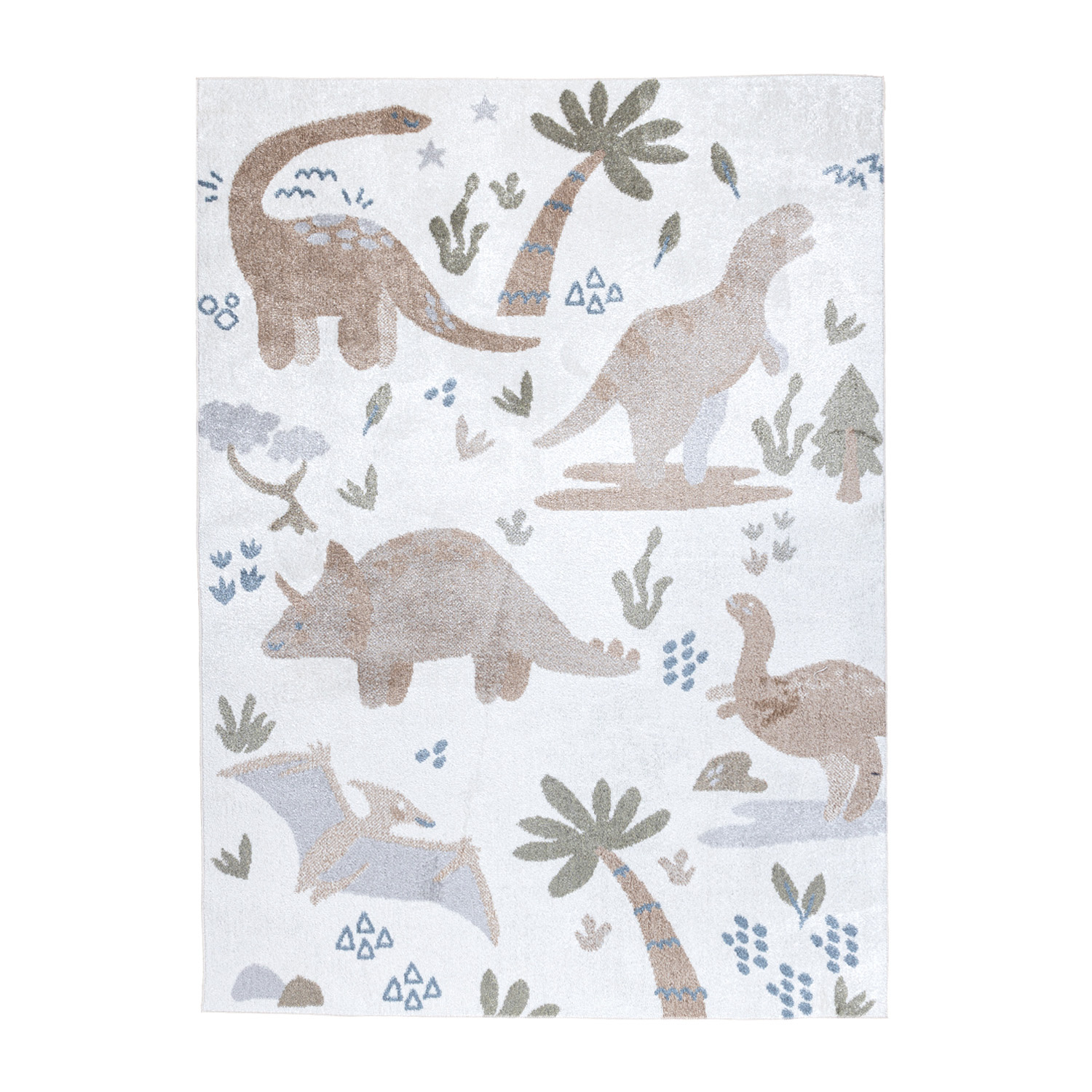 Waschbarer Kinderteppich - Mace Dino Creme - sfeer