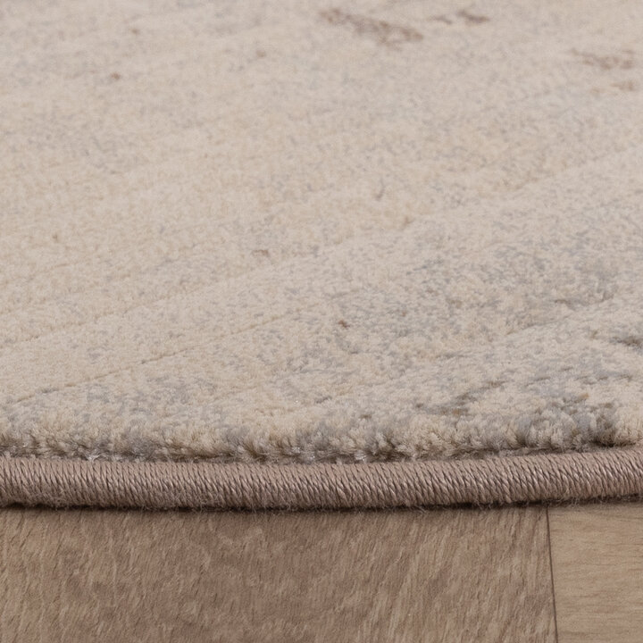 Teppich Abstrakt Rund - Xavier Scratch Taupe Grau