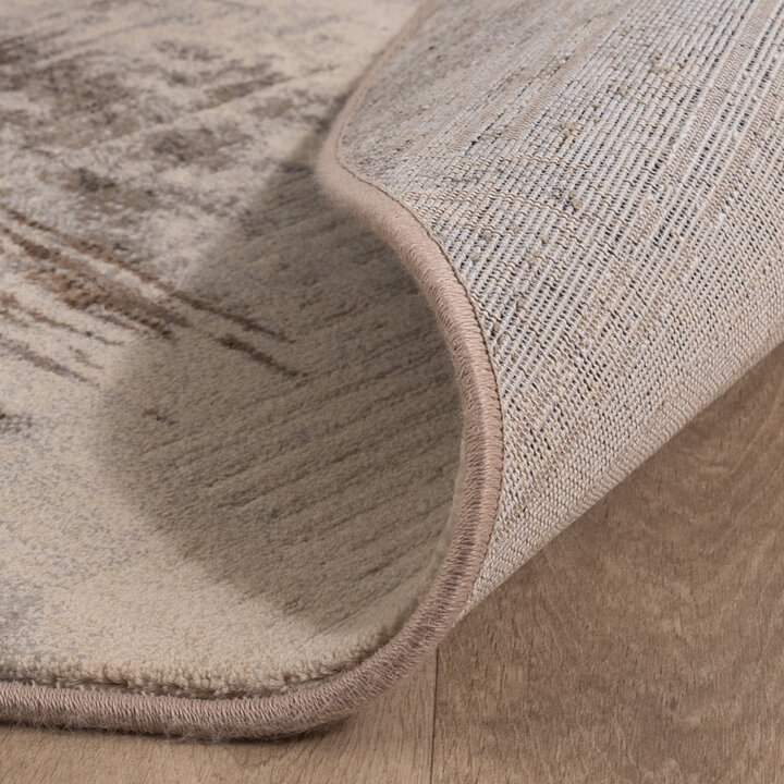 Teppich Abstrakt Rund - Xavier Scratch Taupe Grau