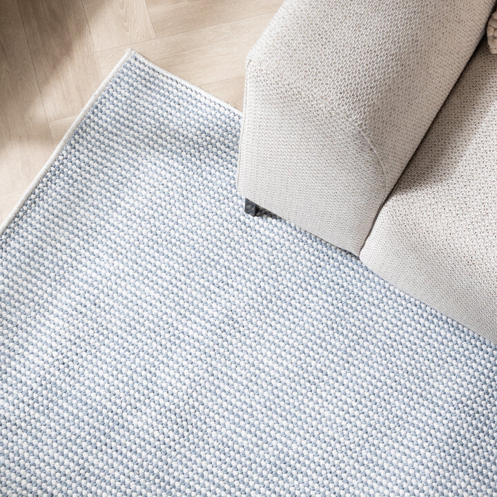 Kurzflor Teppich - Lykke Hellblau
