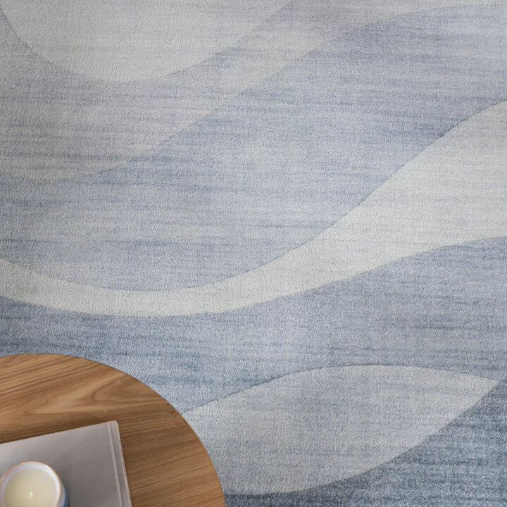 Moderner Teppich - Field Blau Grau