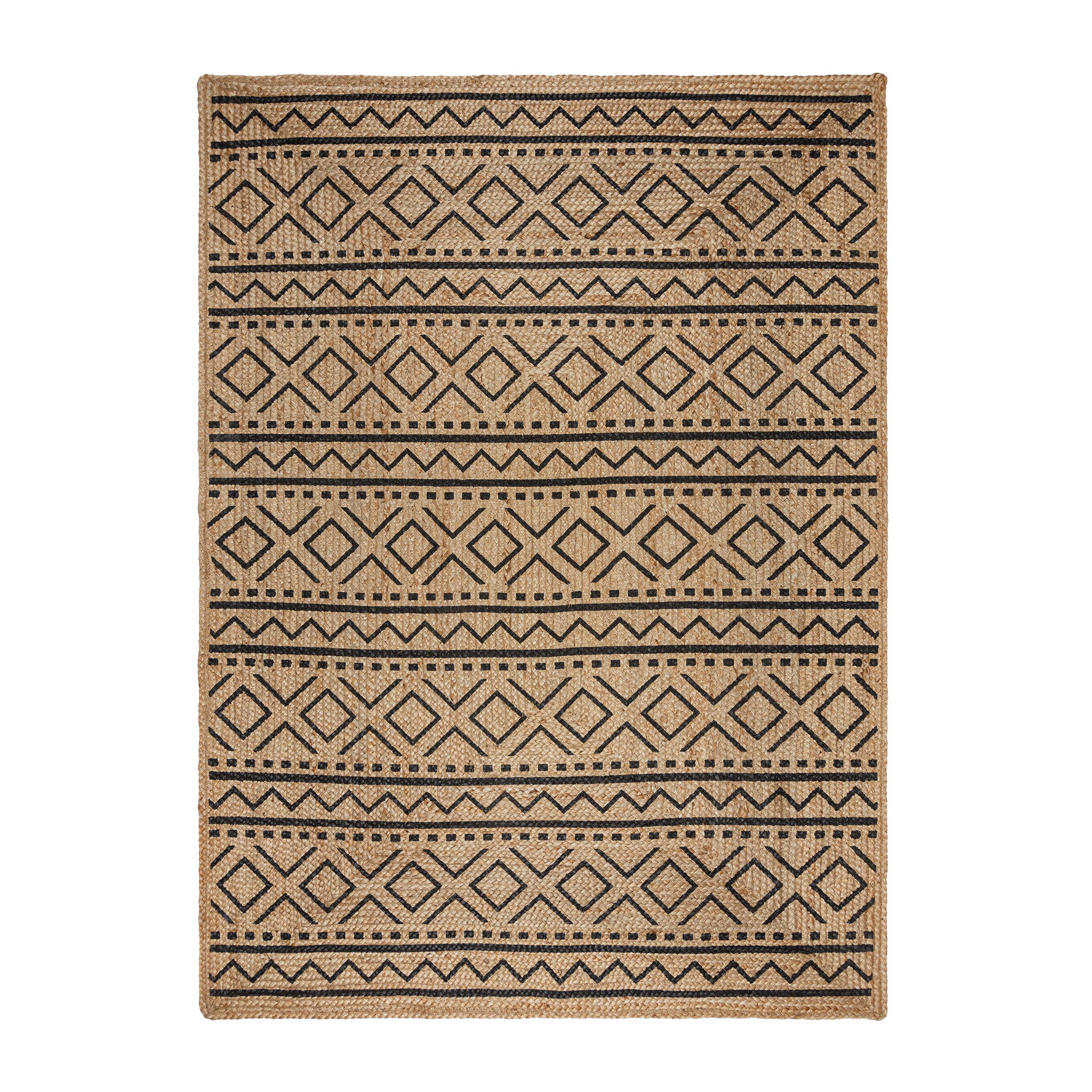 Jute Teppich - Lucio Geo Beige - sfeer
