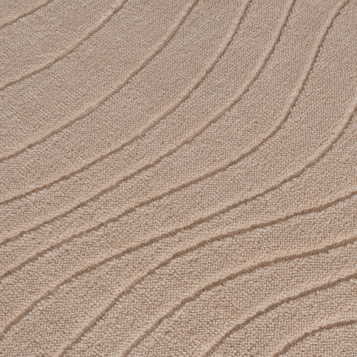 Runder Teppich Wohnzimmer - Charm Waves Beige