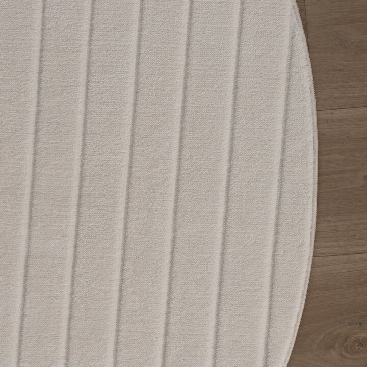 Runder Teppich Wohnzimmer - Charm Arches Weiß