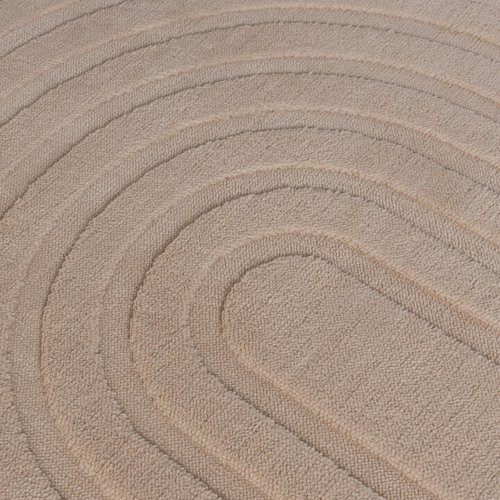 Runder Teppich Wohnzimmer - Charm Curves Beige