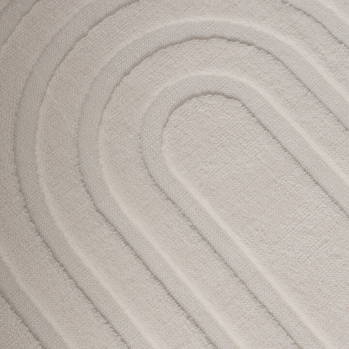 Runder Teppich Wohnzimmer - Charm Curves Weiß