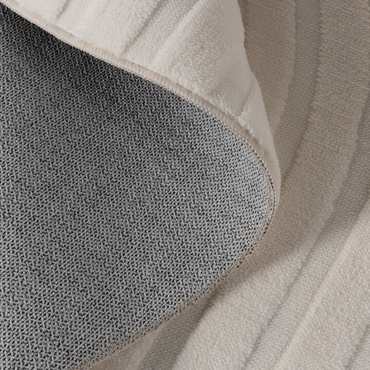 Runder Teppich Wohnzimmer - Charm Curves Weiß