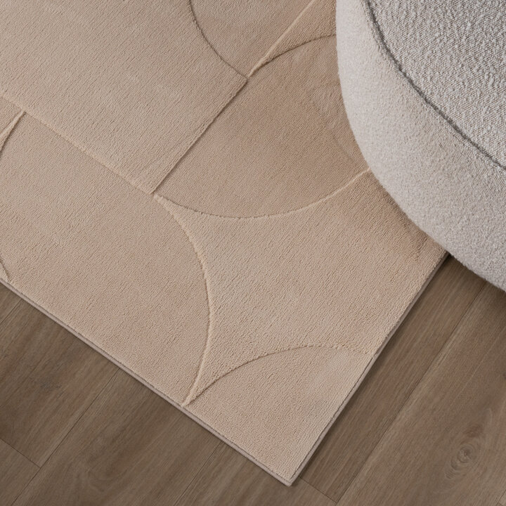 Teppich Wohnzimmer - Charm Circles Beige