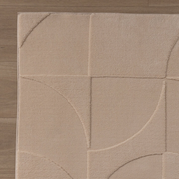 Teppich Wohnzimmer - Charm Circles Beige