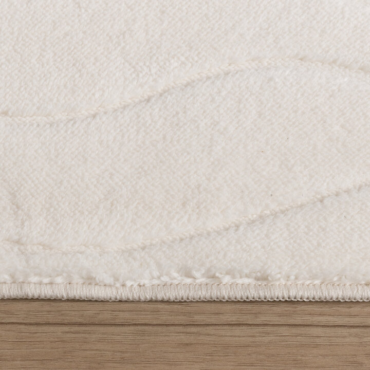 Teppich Wohnzimmer - Charm Waves Weiß