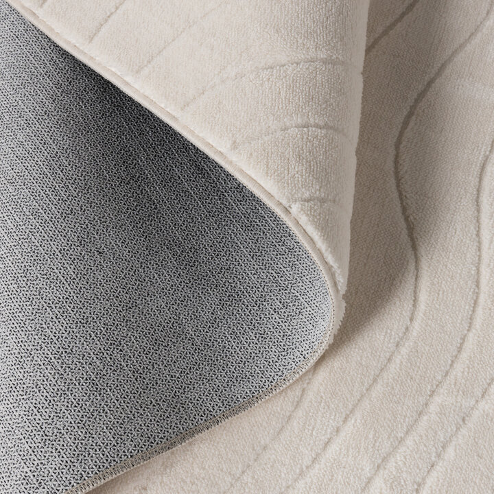 Teppich Wohnzimmer - Charm Waves Weiß