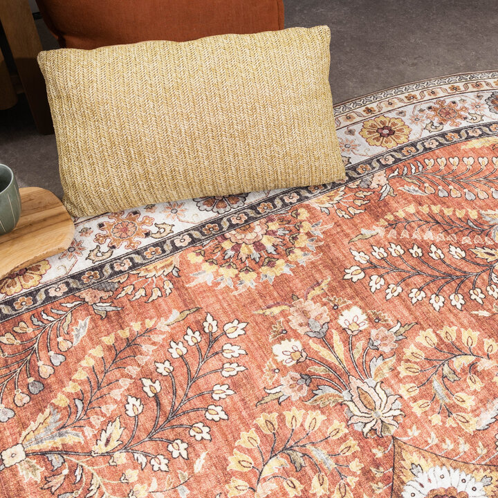 Vintage Gartenteppich Oval - Santo Flora Terrakotta