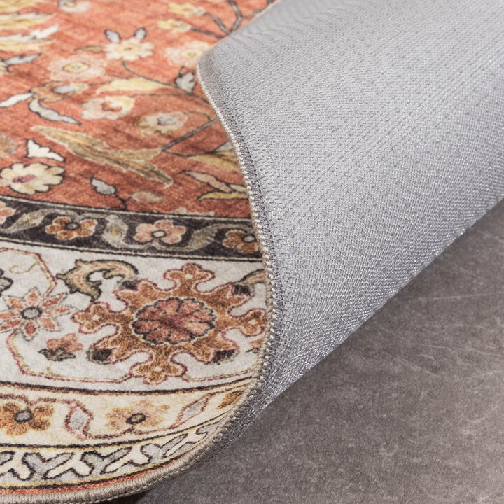 Vintage Gartenteppich Oval - Santo Flora Terrakotta